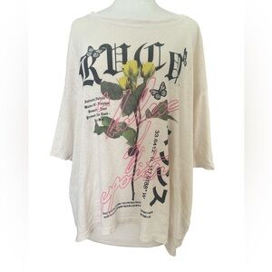 RVCA White Graphic Long Sleeve Tee